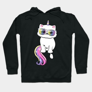 Cute loving Caticorn Summer Sunglass Unicorn girl Hoodie